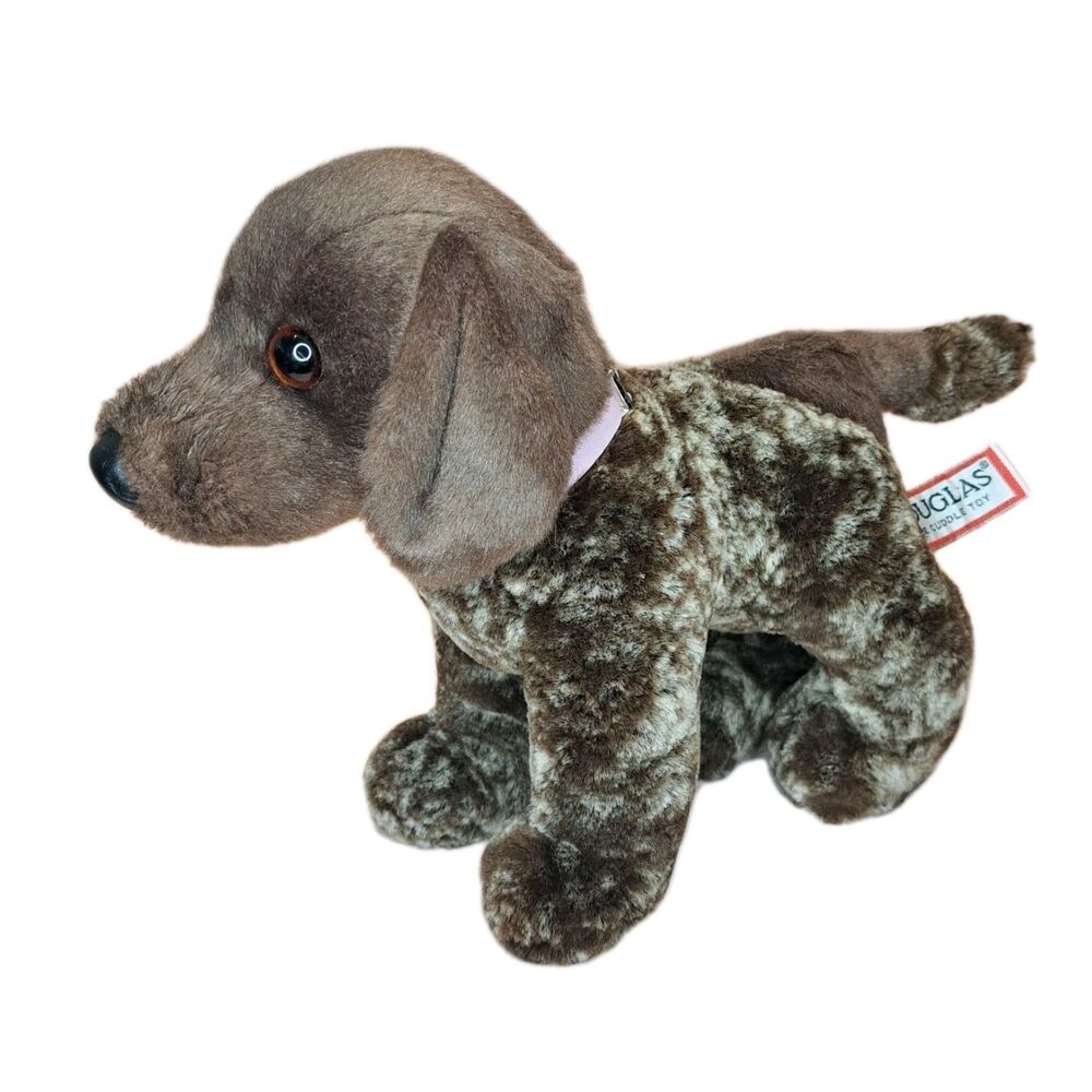 Douglas Ivan German Pointer Dog Plush Stuffed Toy With Cute Collar 9 Inch